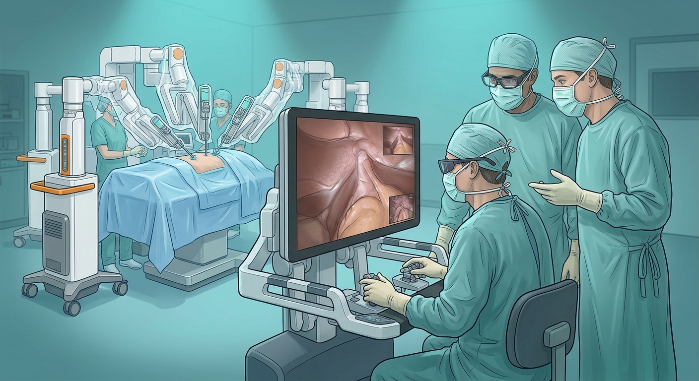 Formation d'une équipe à la chirurgie robotique au GHOL