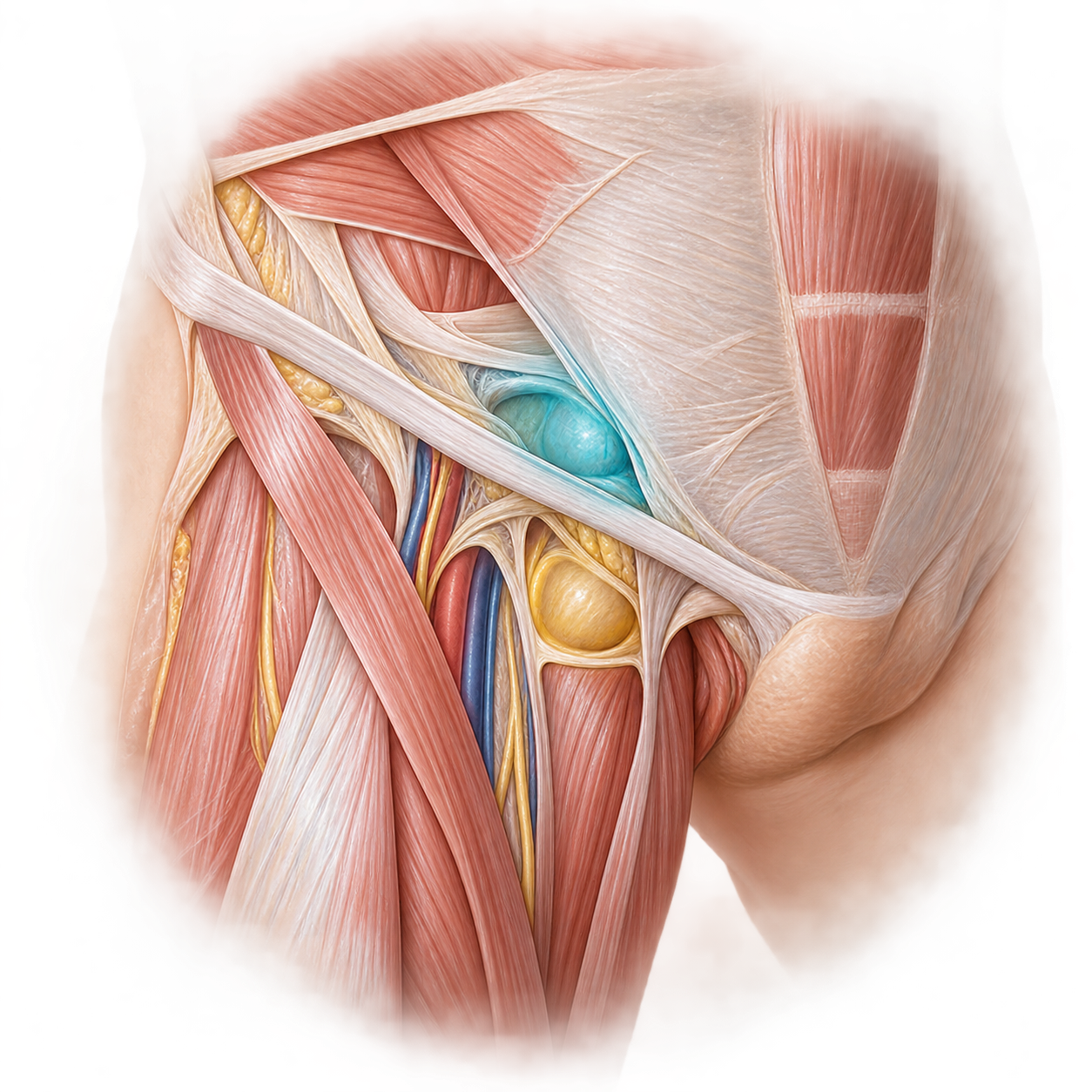 Anatomy of the inguinal and femoral (crural) regions of the groin