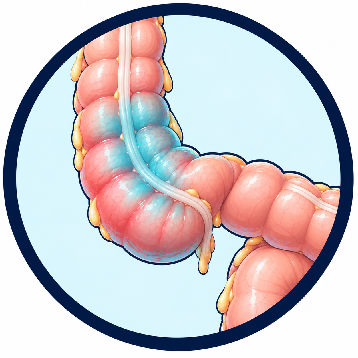 Illustration d'une inflammation du côlon pouvant nécessiter une colectomie